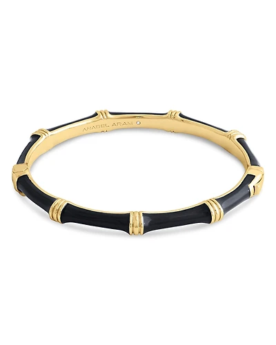 Anabel Aram Enamel Bamboo Shaped Hinge Bangle Bracelet