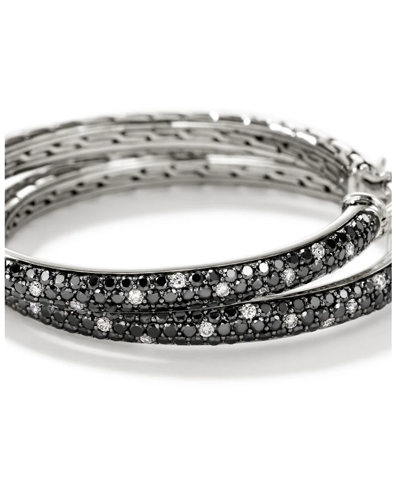 Sterling Silver JH Essentials Diamond Hoop Earrings, 1.74 tcw