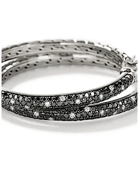 Sterling Silver JH Essentials Diamond Hoop Earrings, 1.74 tcw