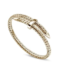 14K Yellow Gold Spear Flex Cuff Bypass Bracelet