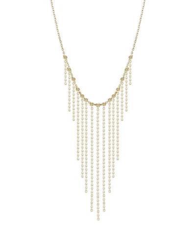 14K Yellow Gold Fringe Collar Necklace, 16"