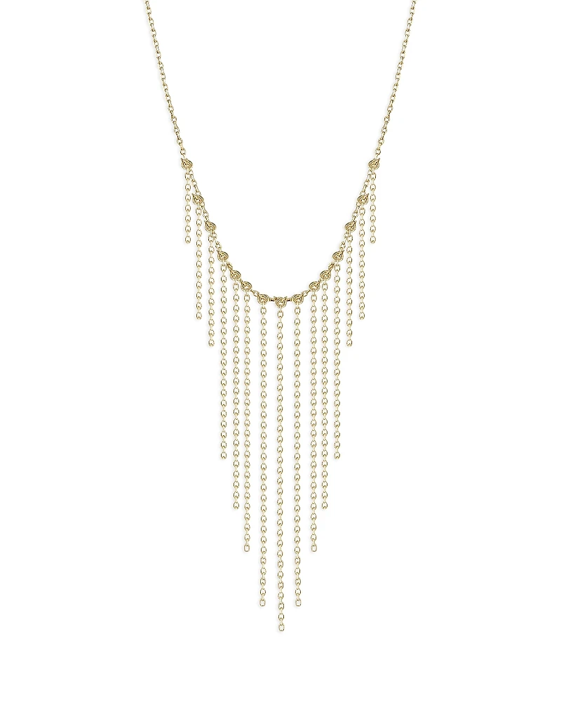 Moon & Meadow 14K Yellow Gold Fringe Collar Necklace, 16