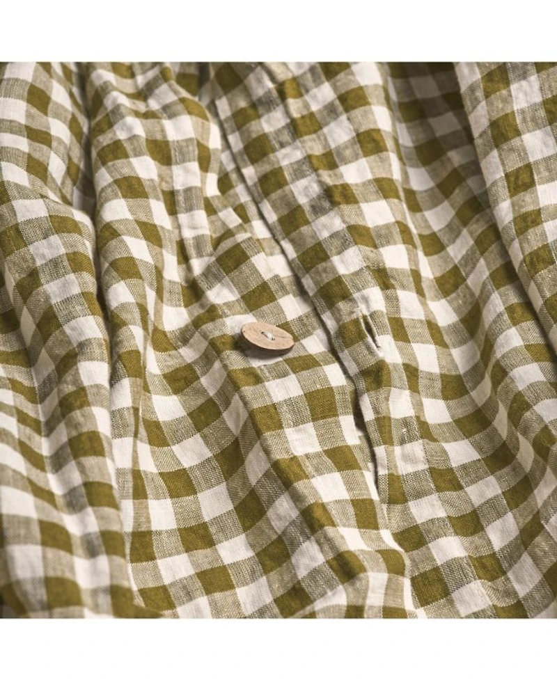 Gingham Linen Duvet Cover, King