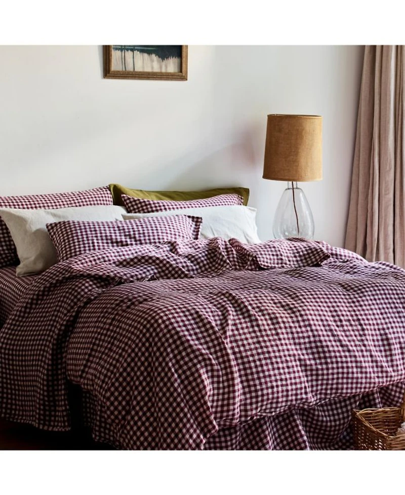 Gingham Linen Duvet Cover