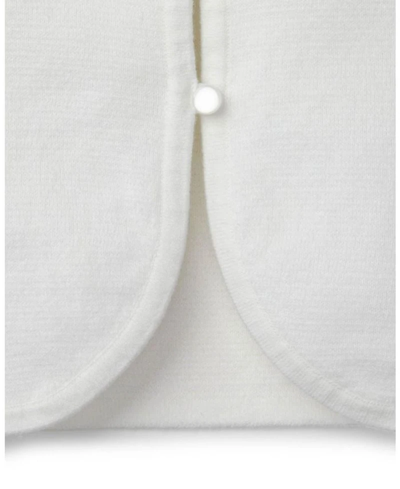 Unisex Hope & Henry Girls' Organic Cropped Curved Hem Cardigan