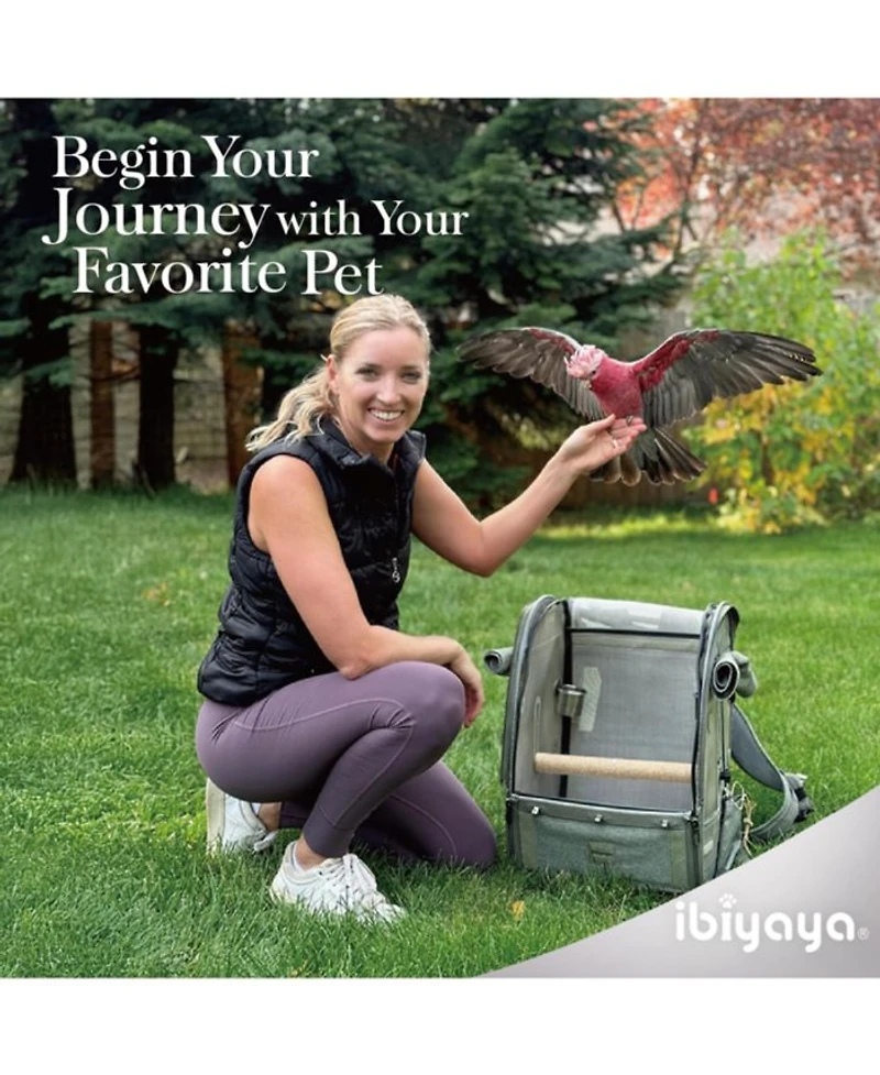 Medium Size Bird Travel Carrier Backpack with Perch