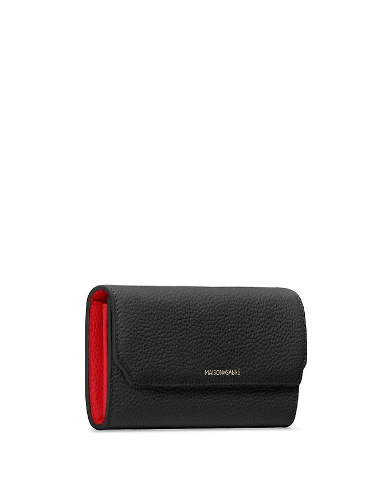 Long Leather Flap Wallet