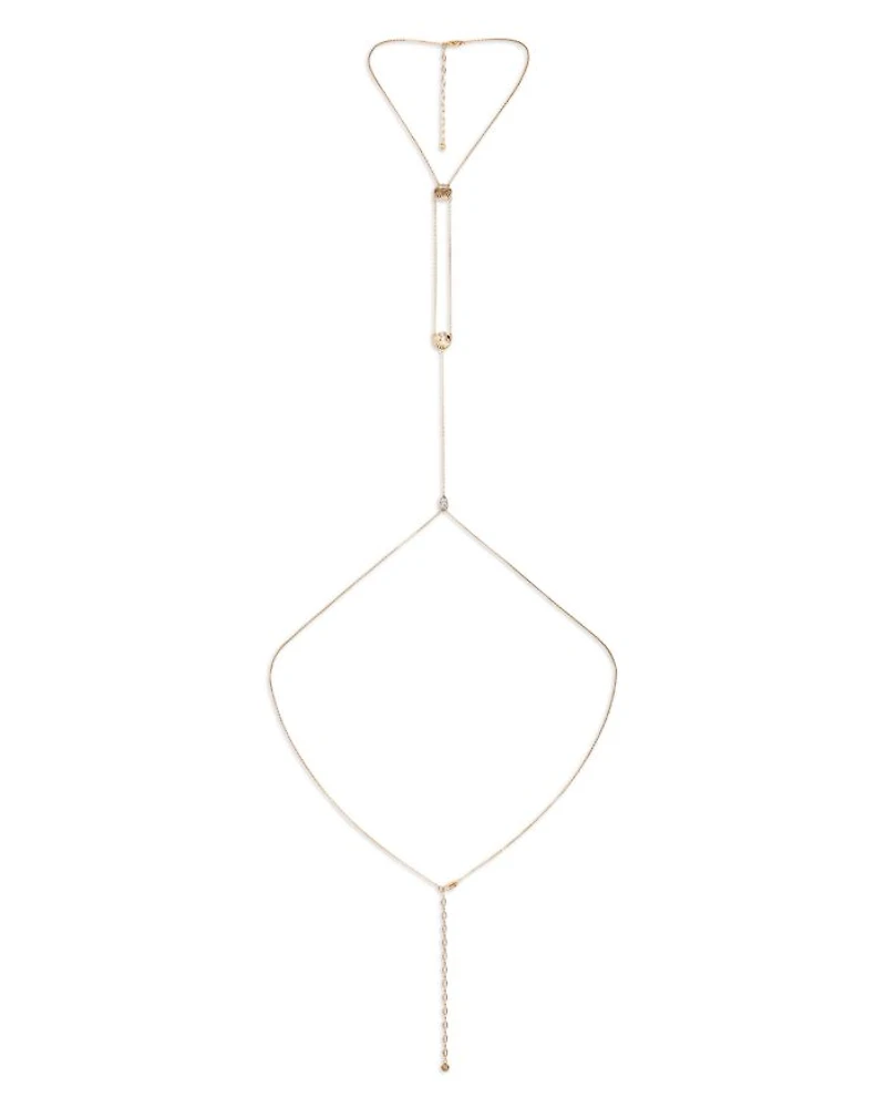 Cubic Zirconia Dainty Shell Body Chain