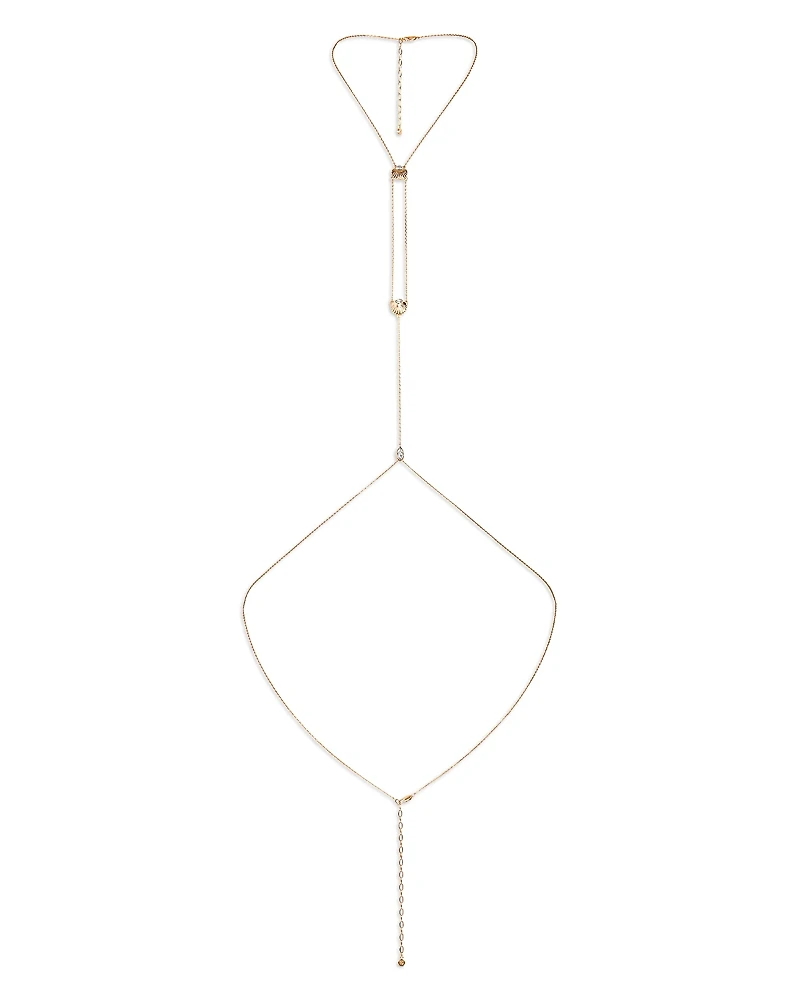 Ettika Cubic Zirconia Dainty Shell Body Chain
