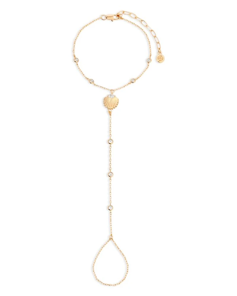 Santorini Cubic Zirconia Shell Hand Chain