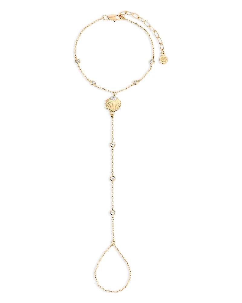 Ettika Santorini Cubic Zirconia Shell Hand Chain