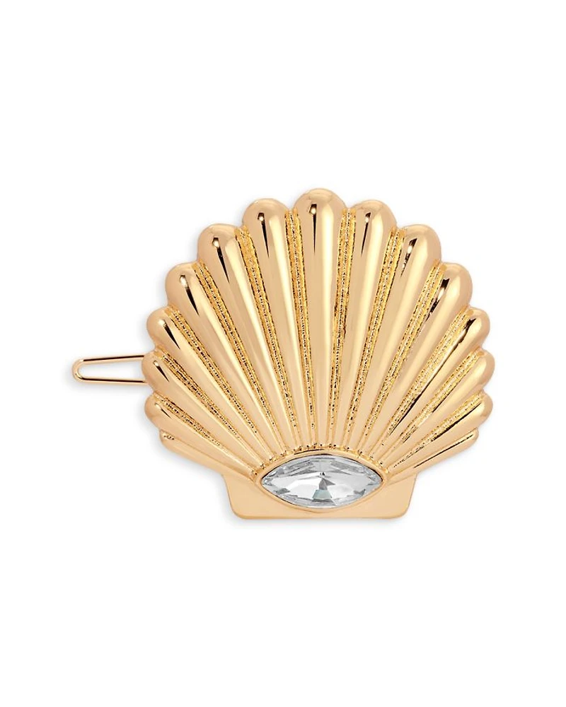 Santorini Cubic Zirconia Shell Hair Barrette