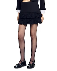 Sandro Ruffle Hem Mini Skirt