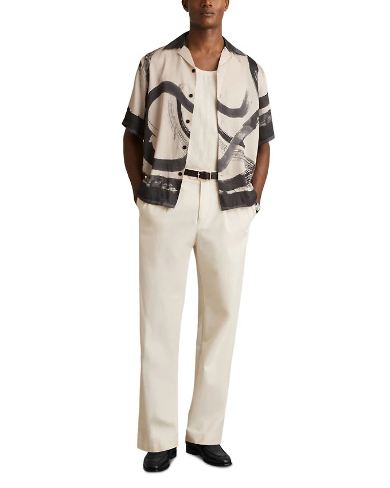 Oversized Printed Camp Shirt