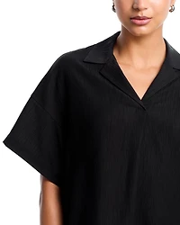Textured Popover Camp Shirt