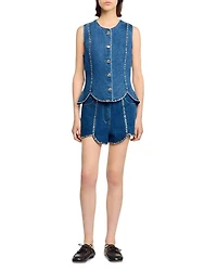 Rhinestone Denim Top