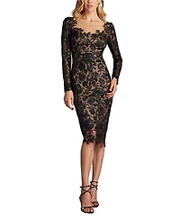 Tadashi Shoji Senoia Sequin Embroidered Illusion Dress