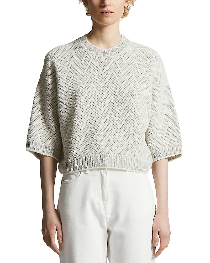 Peserico Zigzag Raglan Sleeve Sweater