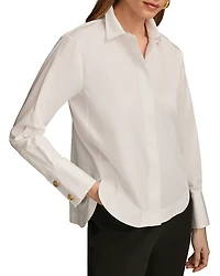 Donna Karan Cotton Collared Button Down Shirt
