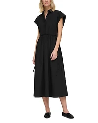 Gathered Waist Shirt Dress