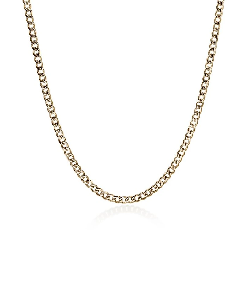 14K Yellow Gold Curb Chain Necklace, 22"