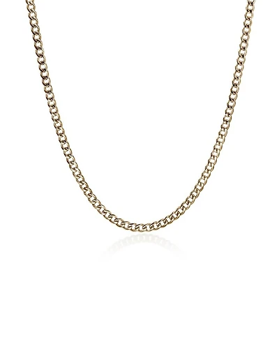 14K Yellow Gold Curb Chain Necklace, 22"