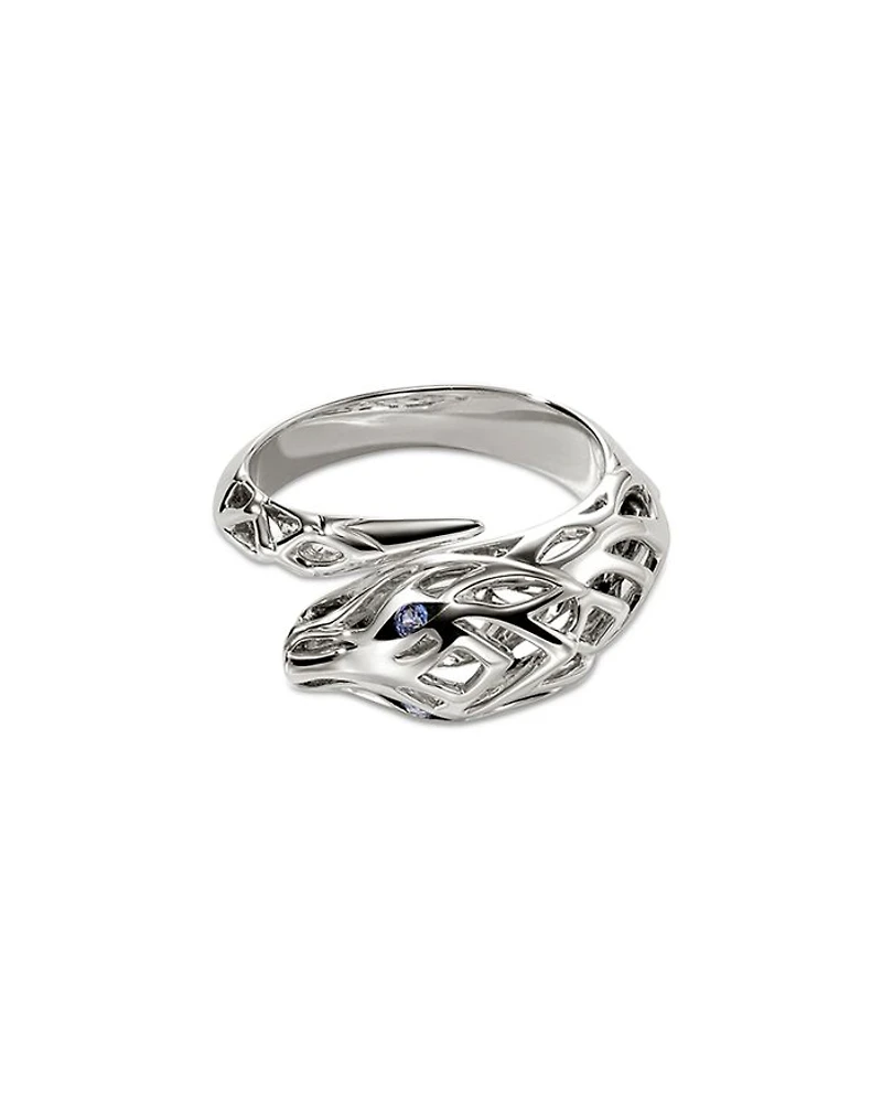 Sterling Silver Blue Sapphire Naga Ring