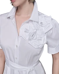 Flower Corsage Shirtdress