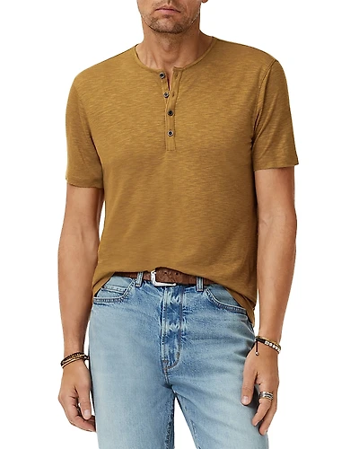 John Varvatos Biello Slim Fit Short Sleeve Henley Shirt