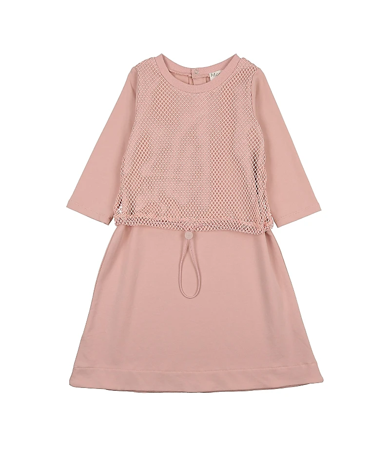 Maniere Girls' Mesh Sport 3/4 Sleeve Dress - Little Kid, Big Kid