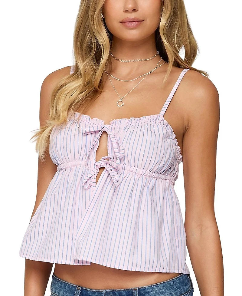 Edikted Avenly Striped Tie Front Babydoll Top