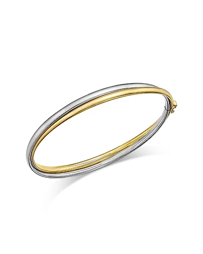 Alberto Amati 14K White & Yellow Gold Double Row Bangle Bracelet