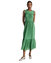 Sandy Georgette Jacquard Sleeveless Midi Dress