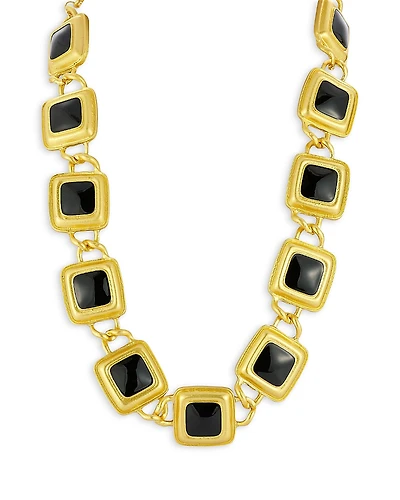 Aqua Black Crystal Vintage Statement Necklace, 16-19- Exclusive
