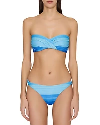Sunset Stripe Twist Bandeau Bikini Top