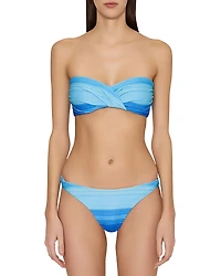 Milly Sunset Stripe Twist Bandeau Bikini Top