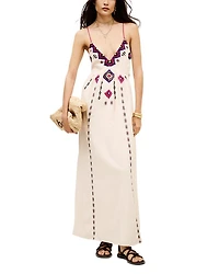 Poeme Embroidered Tie Back Dress