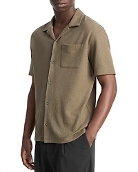 Vince Regular Fit Seersucker Cuban Shirt