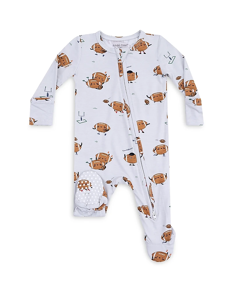 Angel Dear Girls' Playing Football Zipper Footie - Baby