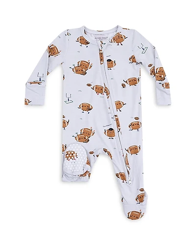 Angel Dear Girls' Playing Football Zipper Footie - Baby