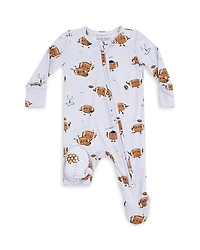 Angel Dear Girls' Playing Football Zipper Footie - Baby
