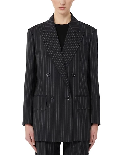 Wool Pinstriped Blazer