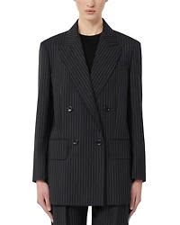 Wool Pinstriped Blazer