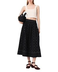 Long Studded Cotton Skirt
