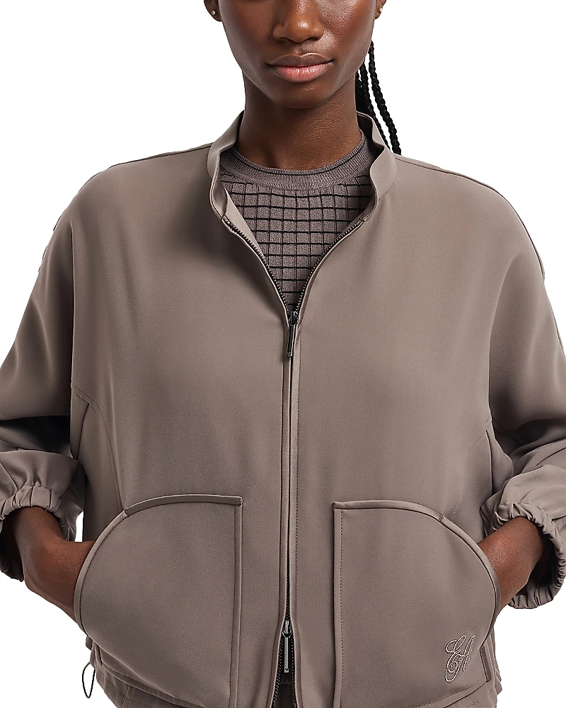 Emporio Armani Techno Cady Jacket with Elastic Drawstring Hem