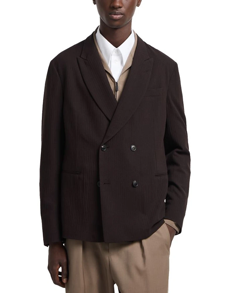 Double Breasted Peak Lapel Blazer