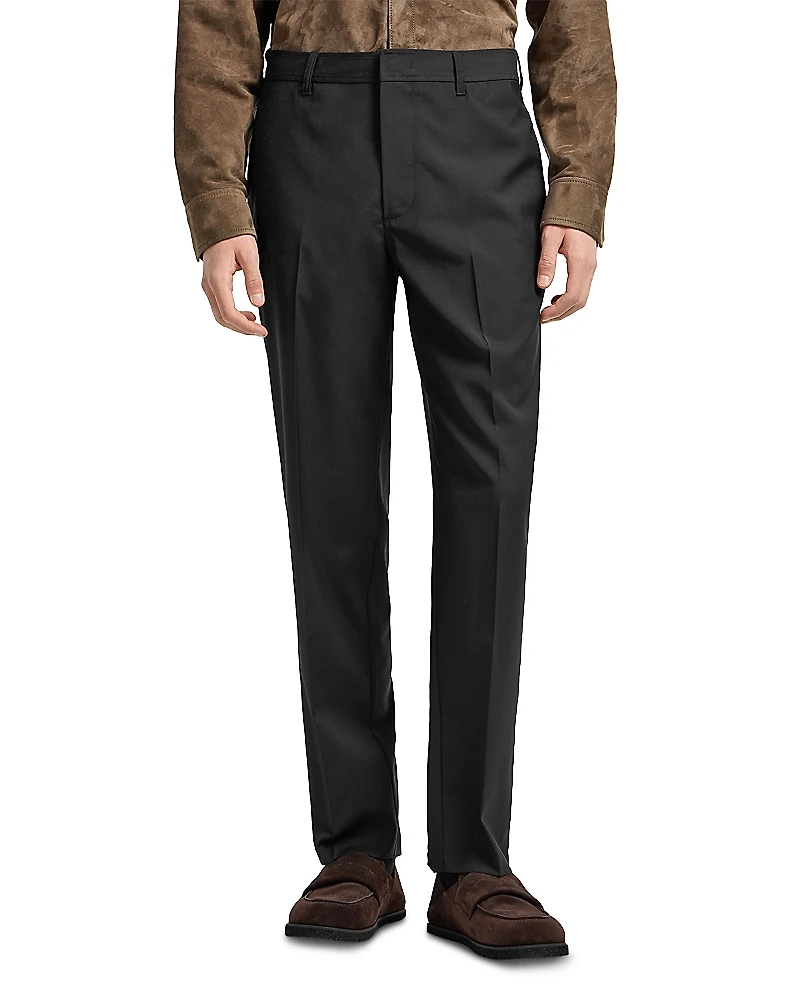 Emporio Armani Regular Fit Wool Trousers