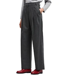 Wool Blend Pleated Pants