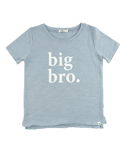 oh baby! Boys' Cotton Slub Raw Edge big bro Tee