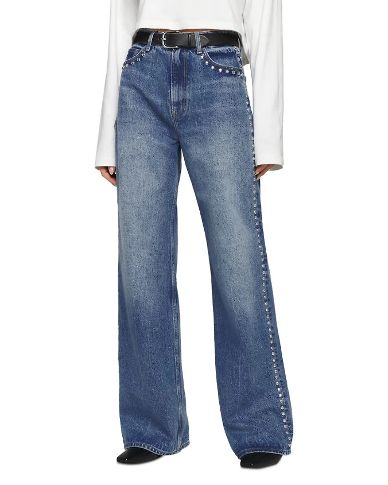 Cary High Rise Slouchy Jeans Chesapeake Studded